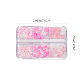 3D Pink White Heart & Flower Charms  - 6 Grids